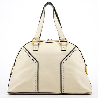 Yves Saint Laurent Ivory Leather Muse Tote Bag