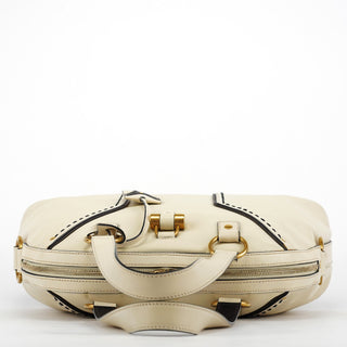 Yves Saint Laurent Ivory Leather Muse Tote Bag