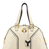Yves Saint Laurent Ivory Leather Muse Tote Bag