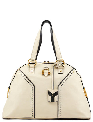 Yves Saint Laurent Ivory Leather Muse Tote Bag