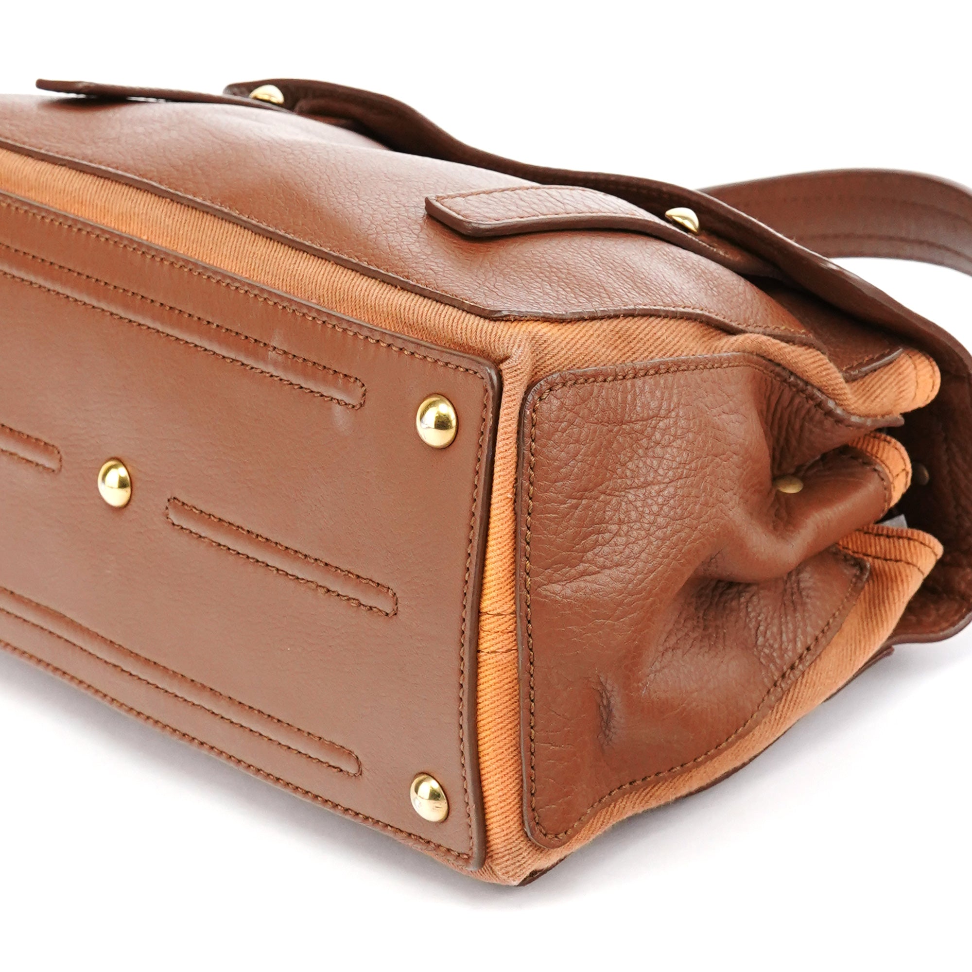 Yves Saint Laurent Light Brown Leather Muse Two 2-Way Bag