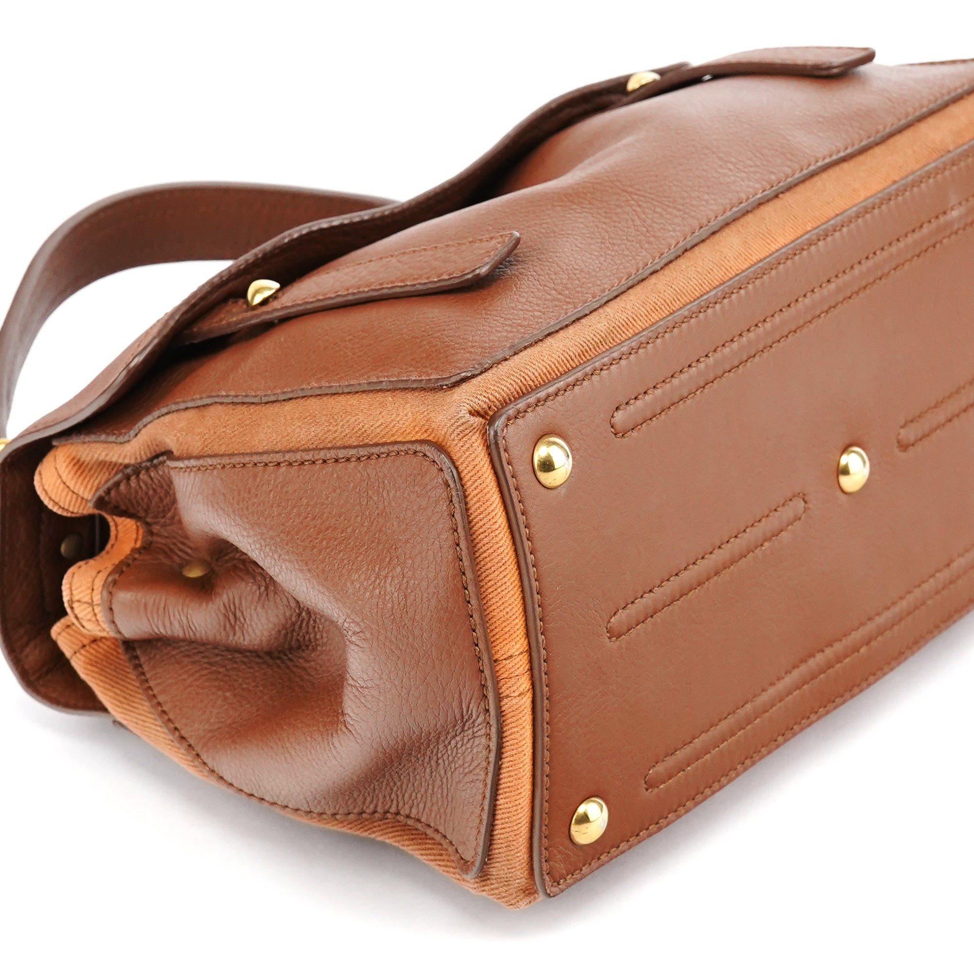 Yves Saint Laurent Light Brown Leather Muse Two 2-Way Bag