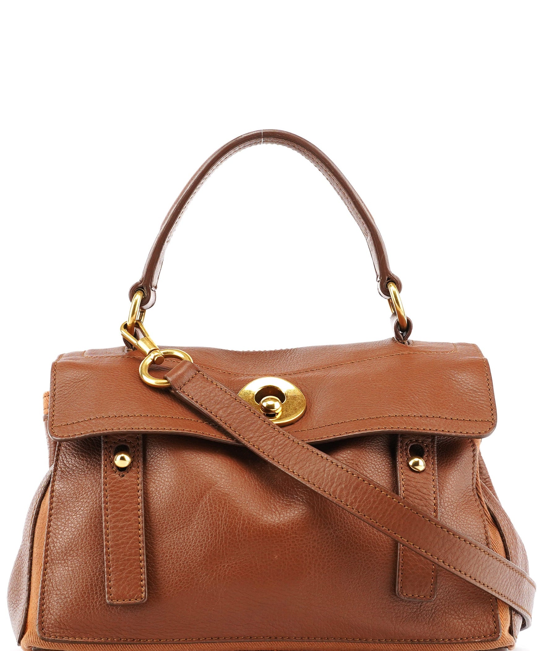 Yves Saint Laurent Light Brown Leather Muse Two 2-Way Bag