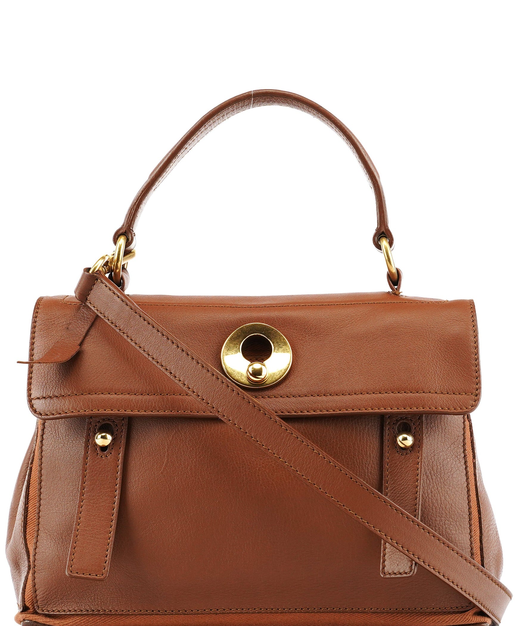 Yves Saint Laurent Light Brown Leather Muse Two 2-Way Bag
