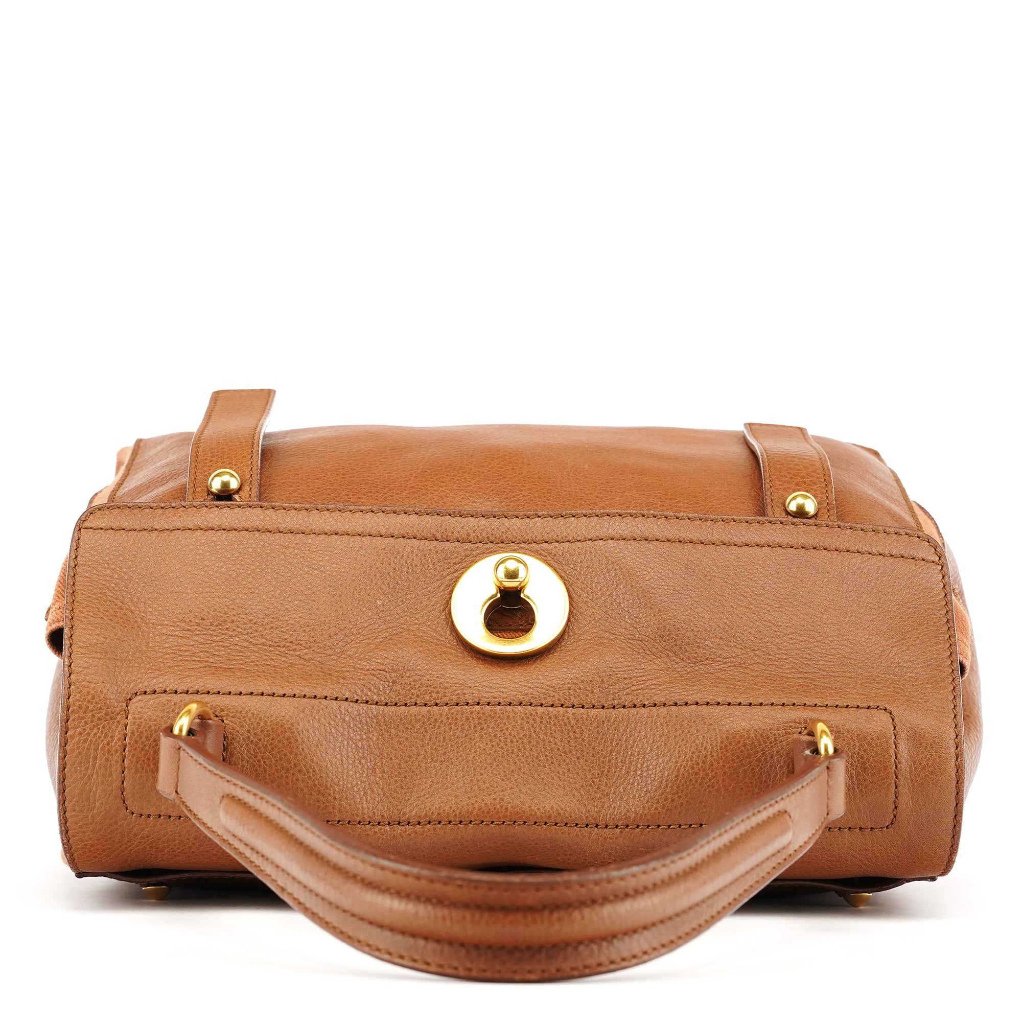 Yves Saint Laurent Sac Muse Two en cuir marron clair