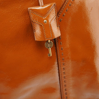 Yves Saint Laurent Light Brown Patent Leather Muse Tote Bag
