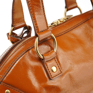 Yves Saint Laurent Light Brown Patent Leather Muse Tote Bag