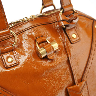 Yves Saint Laurent Light Brown Patent Leather Muse Tote Bag