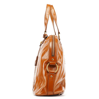 Yves Saint Laurent Light Brown Patent Leather Muse Tote Bag