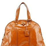 Yves Saint Laurent Light Brown Patent Leather Muse Tote Bag