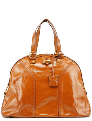 Yves Saint Laurent Light Brown Patent Leather Muse Tote Bag