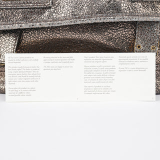 Yves Saint Laurent Metallic Crackled Leather Muse Crossbody Bag