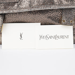 Yves Saint Laurent Metallic Crackled Leather Muse Crossbody Bag