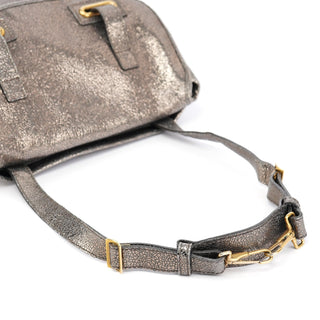 Yves Saint Laurent Metallic Crackled Leather Muse Crossbody Bag
