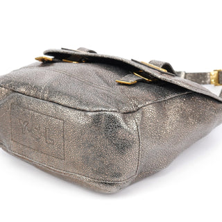 Yves Saint Laurent Metallic Crackled Leather Muse Crossbody Bag