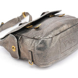 Yves Saint Laurent Metallic Crackled Leather Muse Crossbody Bag
