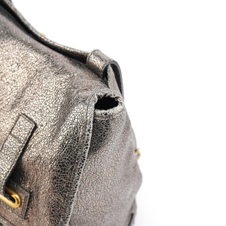 Yves Saint Laurent Metallic Crackled Leather Muse Crossbody Bag
