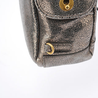 Yves Saint Laurent Metallic Crackled Leather Muse Crossbody Bag
