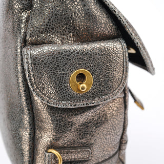 Yves Saint Laurent Metallic Crackled Leather Muse Crossbody Bag
