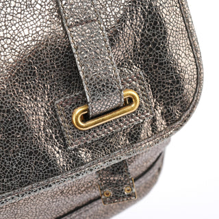 Yves Saint Laurent Metallic Crackled Leather Muse Crossbody Bag