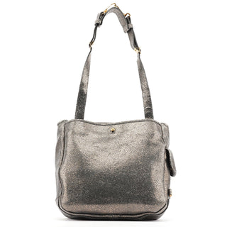 Yves Saint Laurent Metallic Crackled Leather Muse Crossbody Bag