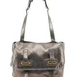 Yves Saint Laurent Metallic Crackled Leather Muse Crossbody Bag