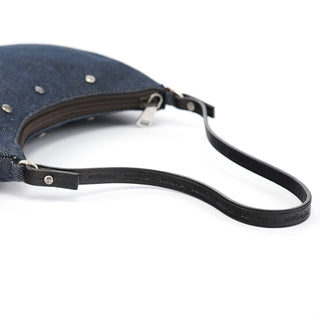 Yves Saint Laurent Navy Denim Mini Hobo Bag