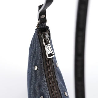 Yves Saint Laurent Navy Denim Mini Hobo Bag