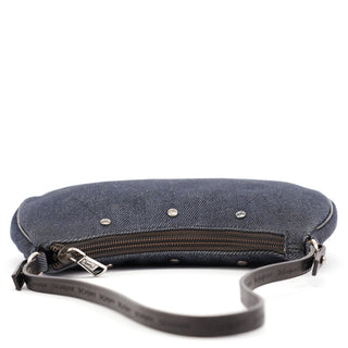 Yves Saint Laurent Navy Denim Mini Hobo Bag