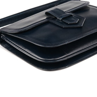 Yves Saint Laurent Navy Leather Buckle Flap Shoulder Bag