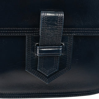 Yves Saint Laurent Navy Leather Buckle Flap Shoulder Bag