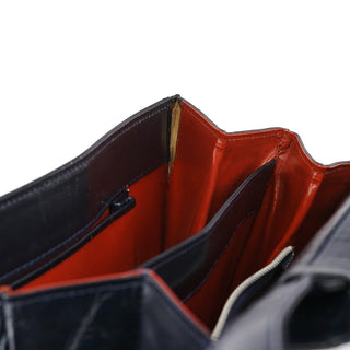 Yves Saint Laurent Navy Leather Shoulder Bag