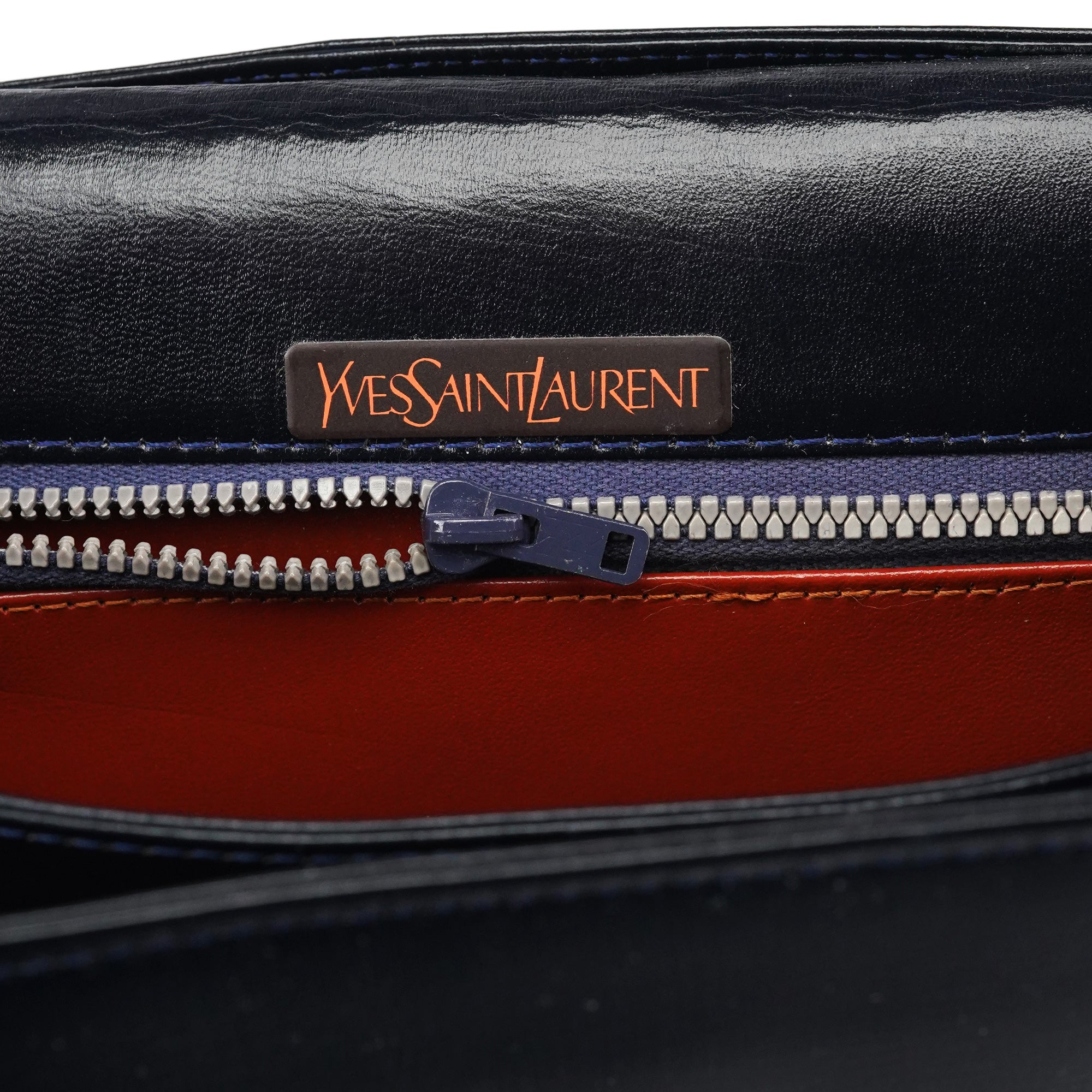 Yves Saint Laurent Navy Leather Shoulder Bag