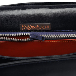 Yves Saint Laurent Navy Leather Shoulder Bag