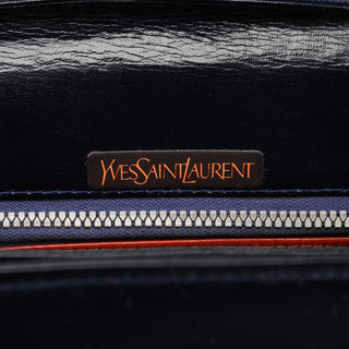 Yves Saint Laurent Navy Leather Shoulder Bag