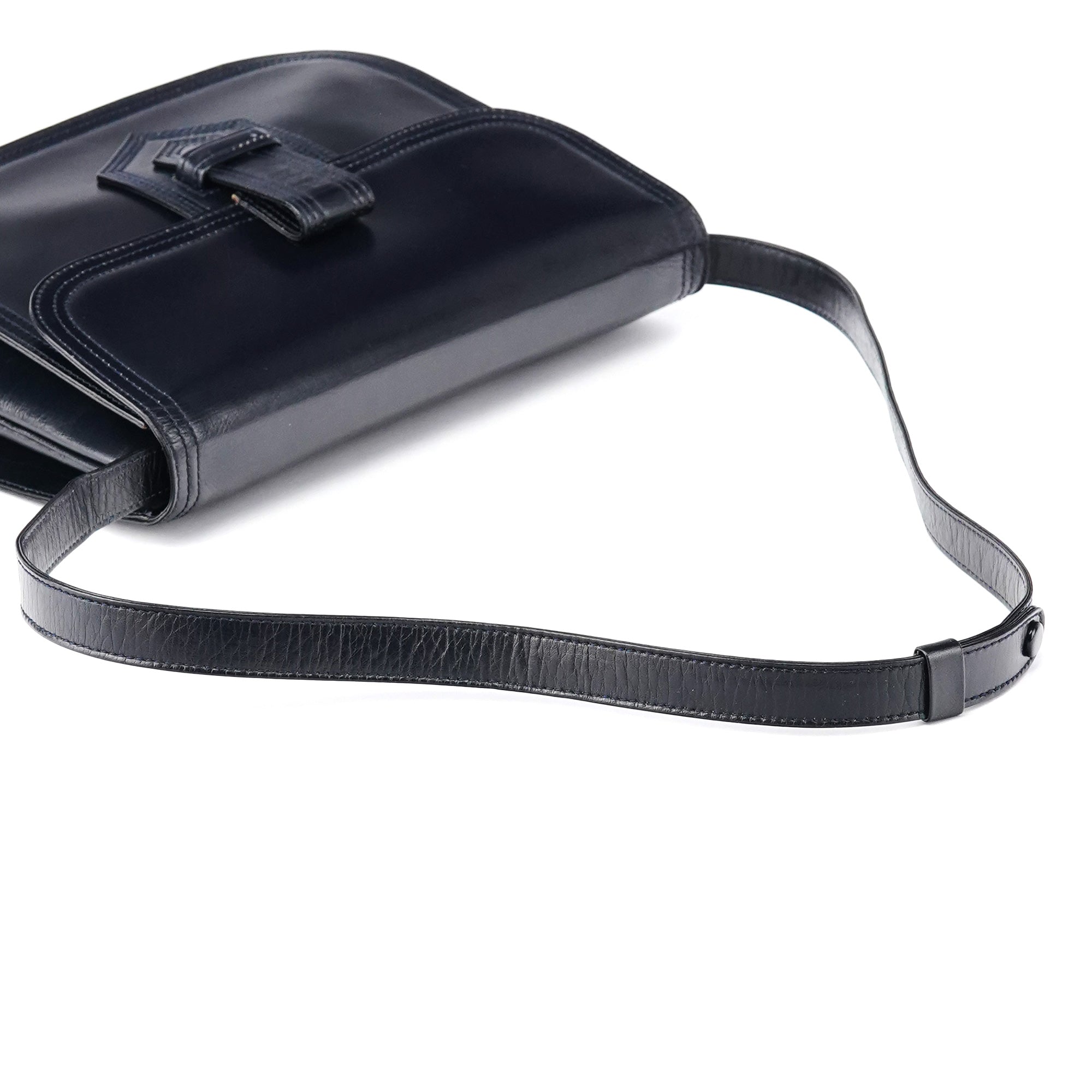 Yves Saint Laurent Navy Leather Shoulder Bag