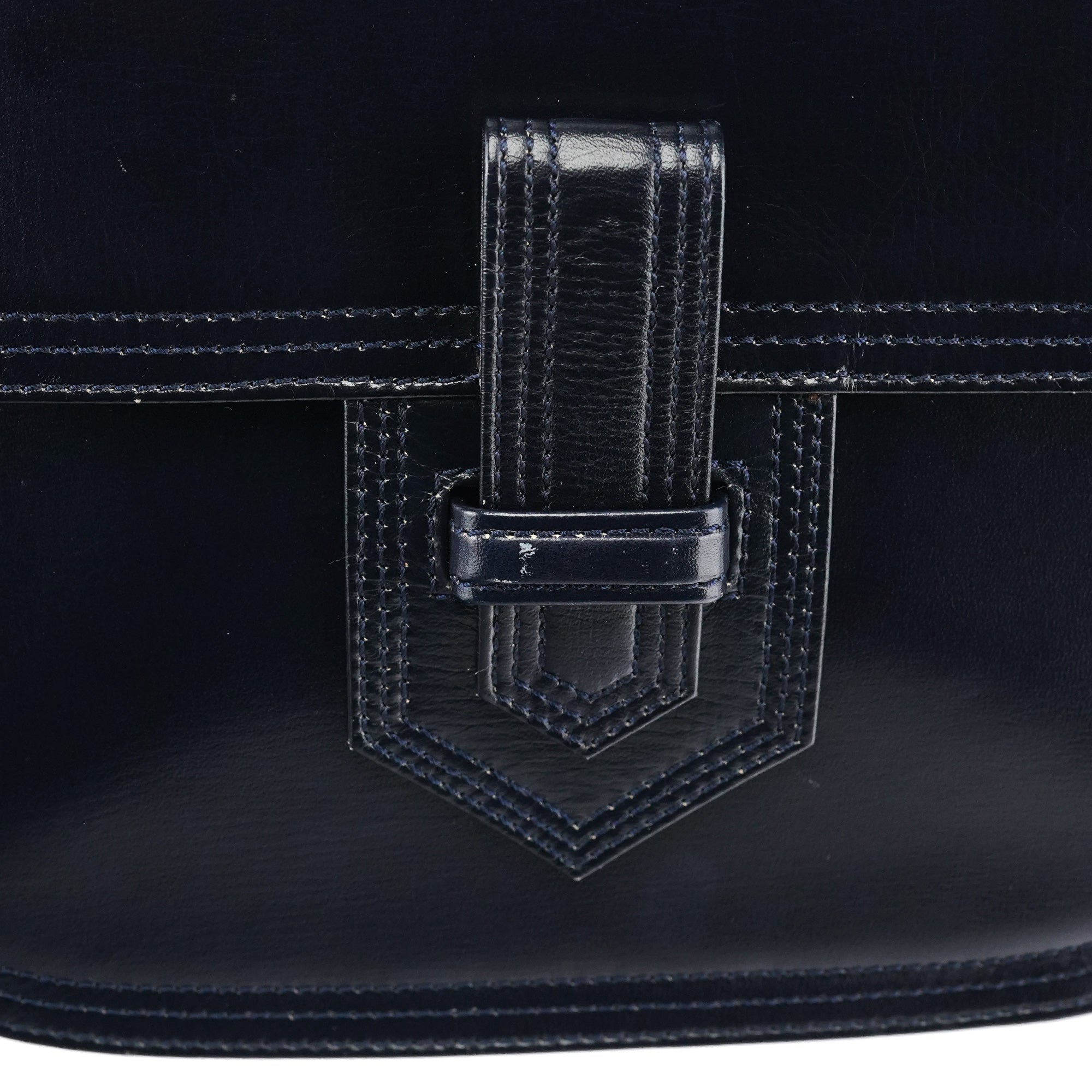 Yves Saint Laurent Navy Leather Shoulder Bag