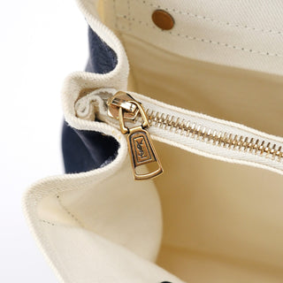 Yves Saint Laurent Navy White Leather Muse Bag