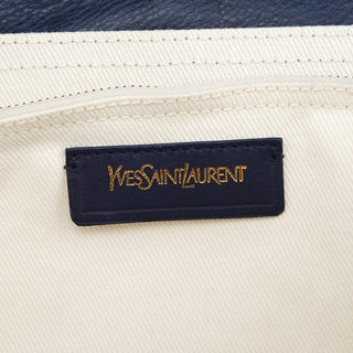 Yves Saint Laurent Navy White Leather Muse Bag
