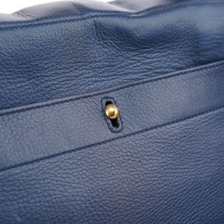 Yves Saint Laurent Navy White Leather Muse Bag