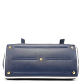 Yves Saint Laurent Navy White Leather Muse Bag