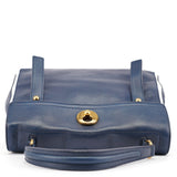 Yves Saint Laurent Navy White Leather Muse Bag