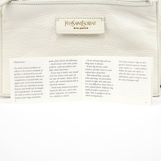 Yves Saint Laurent Off White Leather Bow Tote Bag