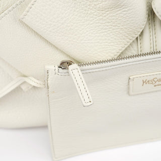 Yves Saint Laurent Off White Leather Bow Tote Bag