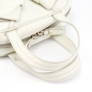Yves Saint Laurent Off White Leather Bow Tote Bag