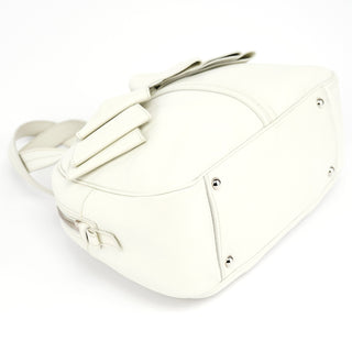 Yves Saint Laurent Off White Leather Bow Tote Bag