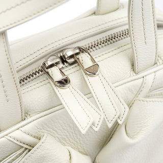 Yves Saint Laurent Off White Leather Bow Tote Bag