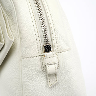 Yves Saint Laurent Off White Leather Bow Tote Bag