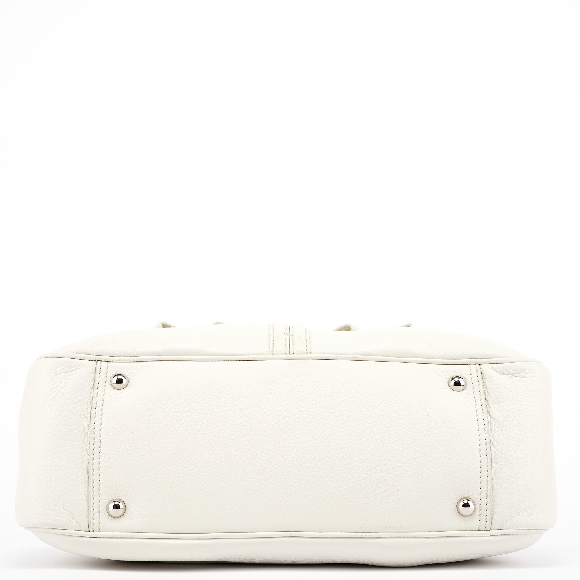 Yves Saint Laurent Off White Leather Bow Tote Bag