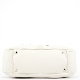 Yves Saint Laurent Off White Leather Bow Tote Bag